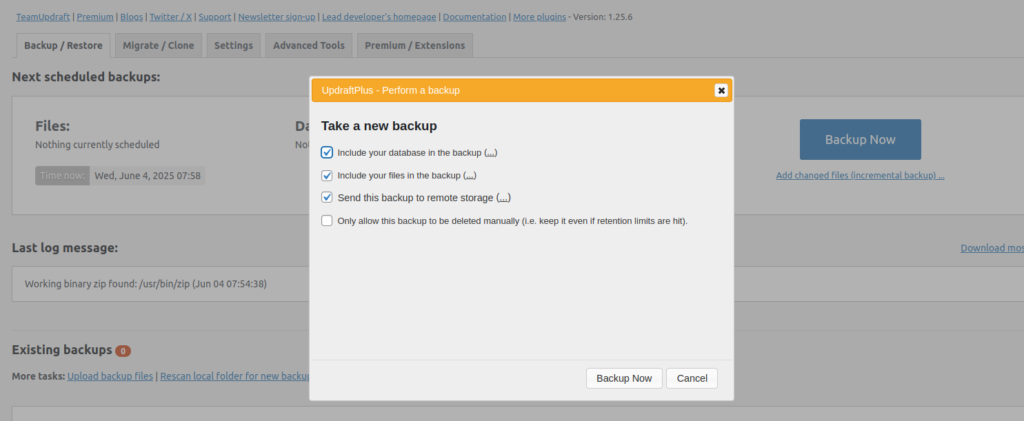 backup manual ke s3